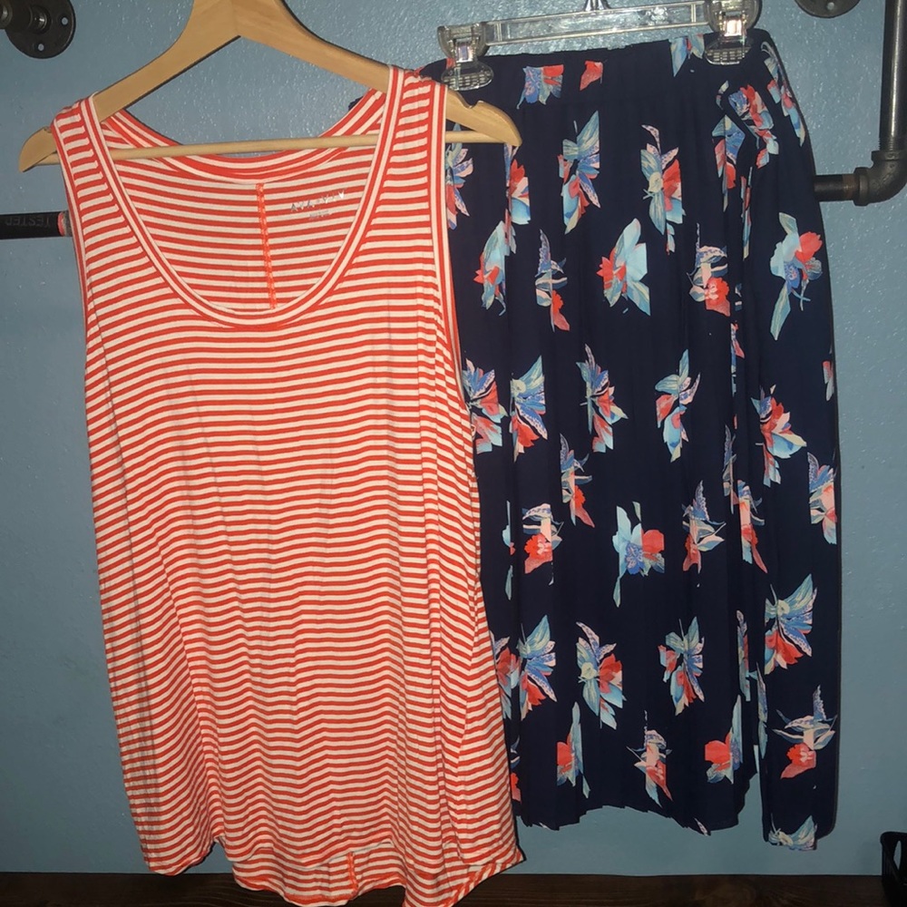 Women’s Ava + Viv 1X skirt and tank set.